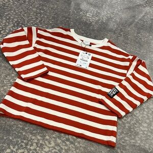 Zara Striped Red and White Kids Shirt